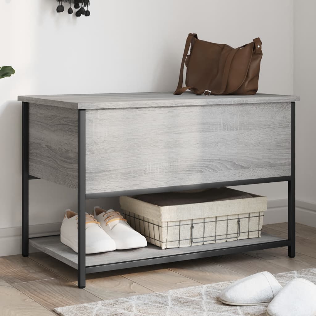 Grey Sonoma Engineered Wood Storage Bench 70x42.5x47 cm