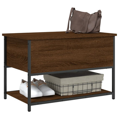Brown Oak Storage Bench 70x42.5x47 cm - Engineered Wood