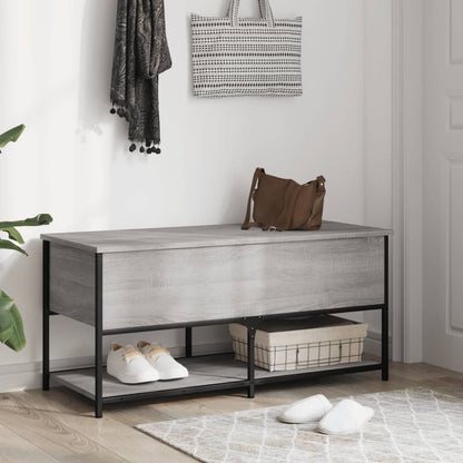 Grey Sonoma Storage Bench, Engineered Wood, 100x42.5x47 cm