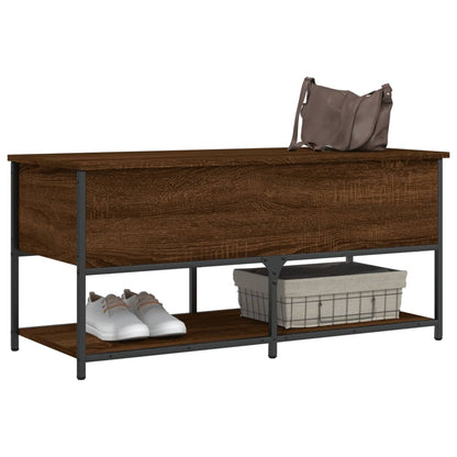 Brown Oak Storage Bench, Engineered Wood 100x42.5x47 cm