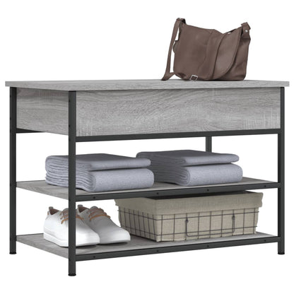 Grey Sonoma Shoe Bench 70x42.5x50 cm, Engineered Wood