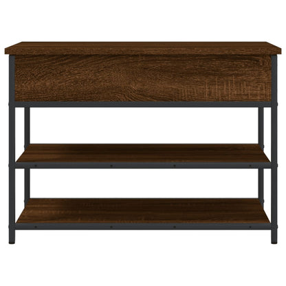 Brown Oak Shoe Bench - 70x42.5x50 cm Engineered Wood