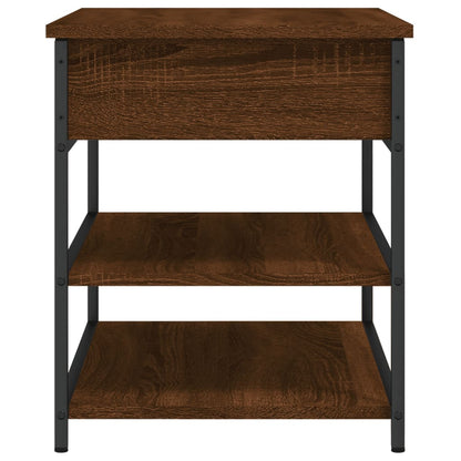 Brown Oak Shoe Bench - 70x42.5x50 cm Engineered Wood