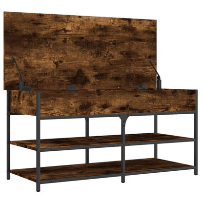 Smoked Oak Shoe Bench, 100x42.5x50 cm, Engineered Wood Organizer