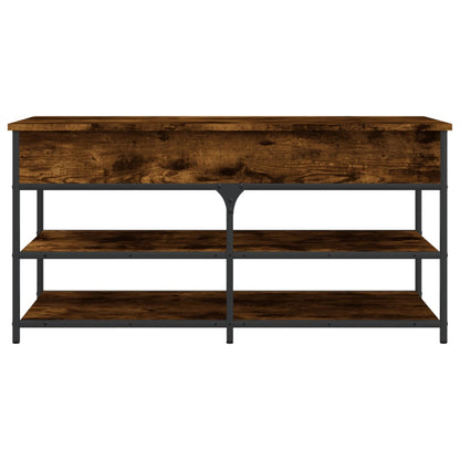 Smoked Oak Shoe Bench, 100x42.5x50 cm, Engineered Wood Organizer