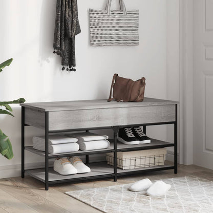 Grey Sonoma Engineered Wood Shoe Bench 100x42.5x50 cm