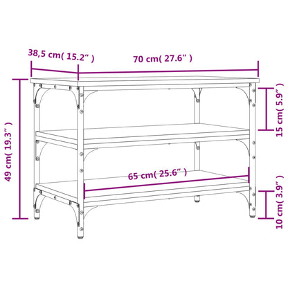 Sonoma Oak Shoe Bench 70x38.5x49 cm – Durable Engineered Wood