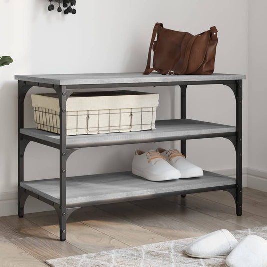 Grey Sonoma Shoe Bench, 70x38.5x49 cm, Engineered Wood