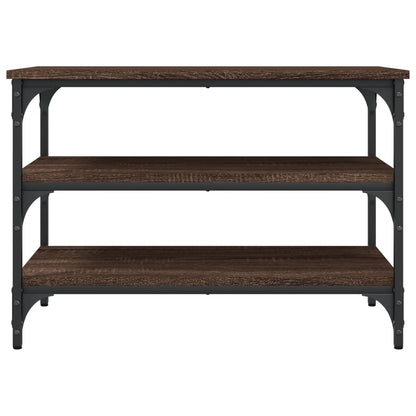Brown Oak Shoe Bench – 70x38.5x49cm, Engineered Wood