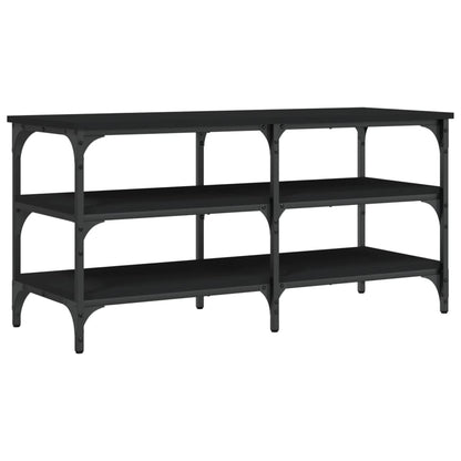 Black Shoe Bench, Engineered Wood, 100x38.5x49 cm - Stylish Storage