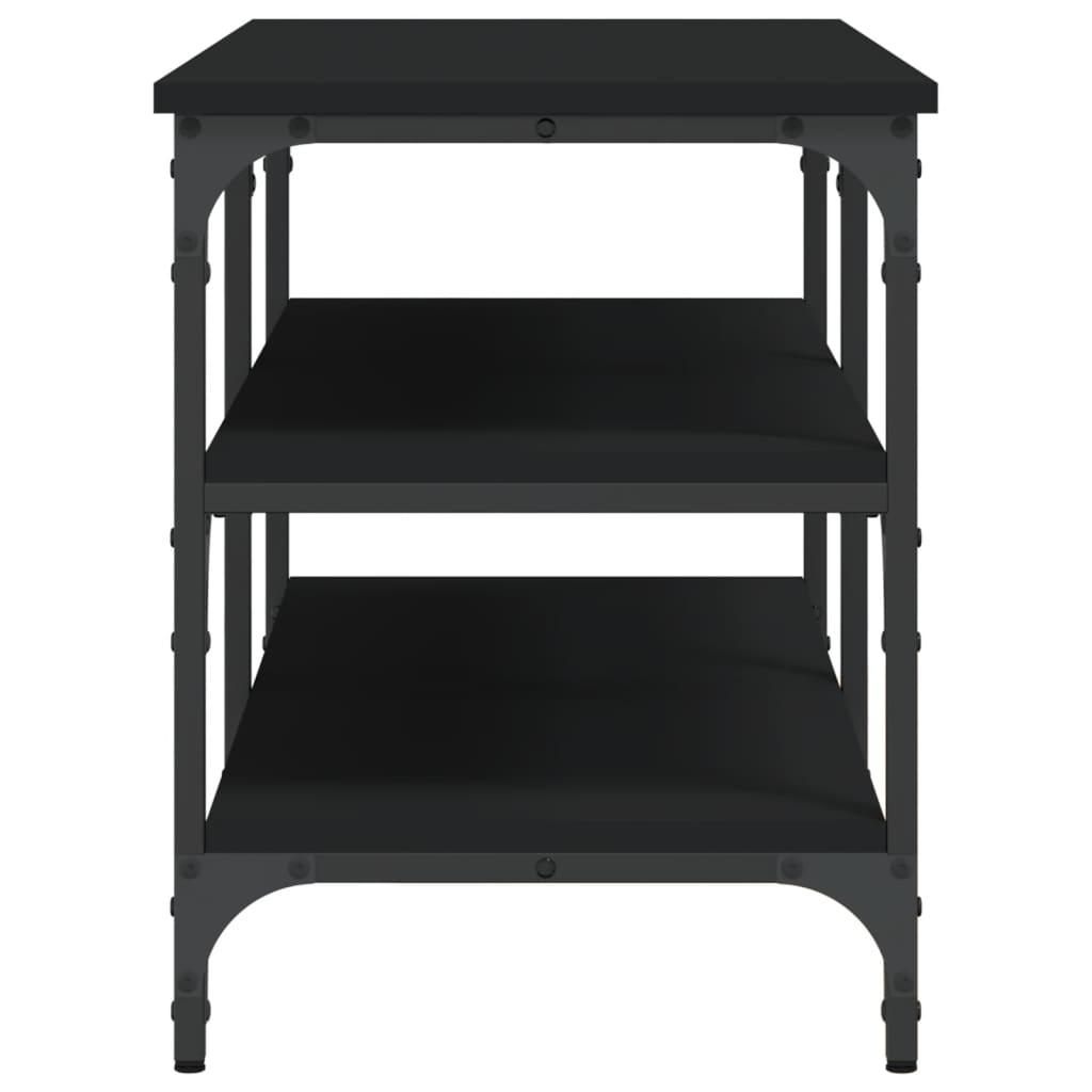 Black Shoe Bench, Engineered Wood, 100x38.5x49 cm - Stylish Storage