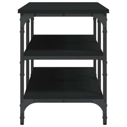 Black Shoe Bench, Engineered Wood, 100x38.5x49 cm - Stylish Storage