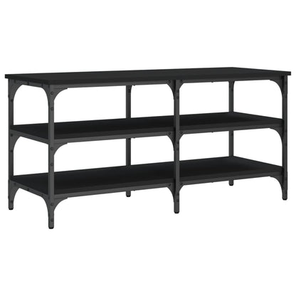 Black Shoe Bench, Engineered Wood, 100x38.5x49 cm - Stylish Storage