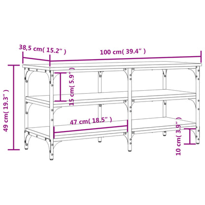 Sonoma Oak Shoe Bench, 100x38.5x49 cm, Engineered Wood