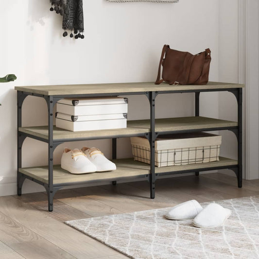 Sonoma Oak Shoe Bench, 100x38.5x49 cm, Engineered Wood