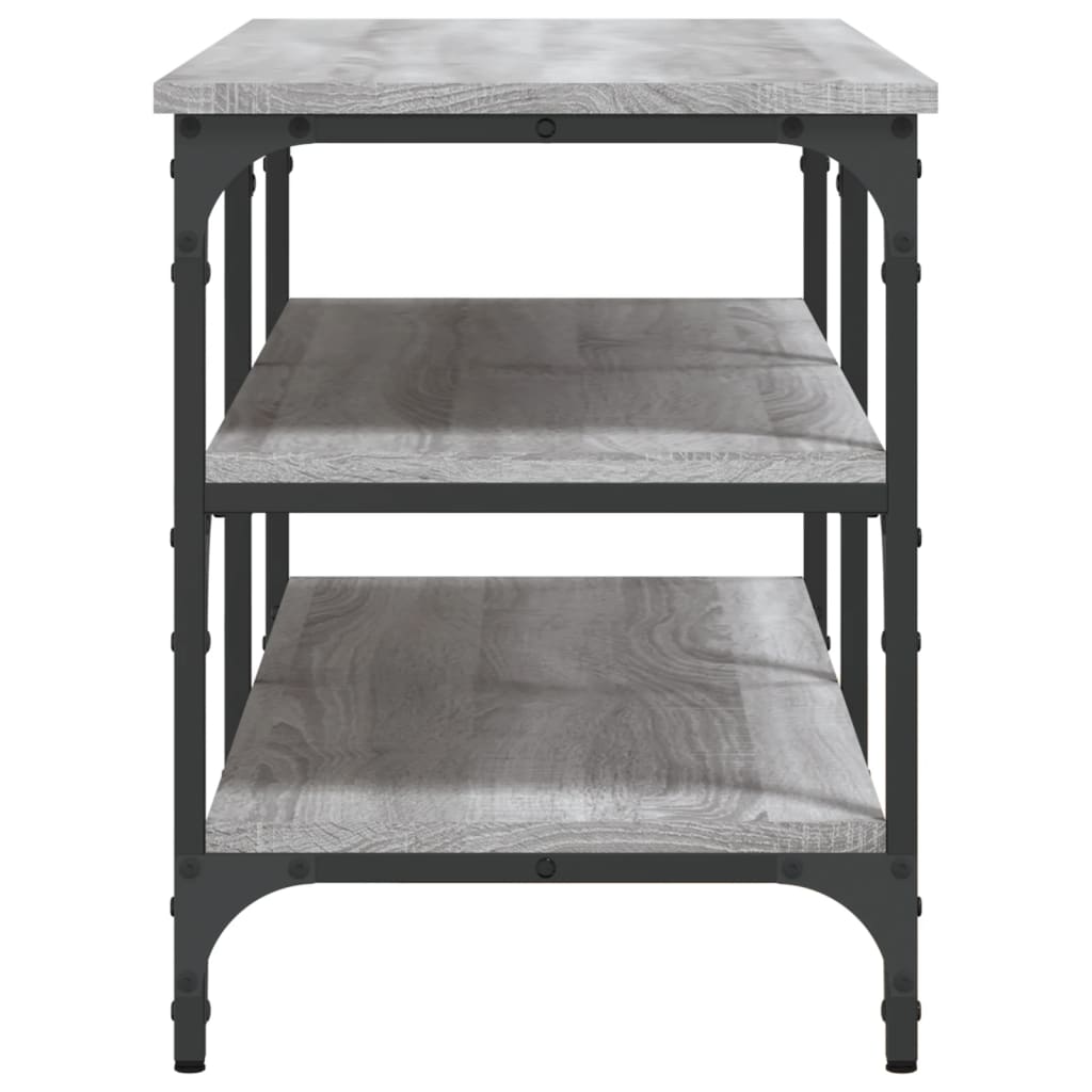 Grey Sonoma Shoe Bench, 100x38.5x49cm, Engineered Wood Storage Solution
