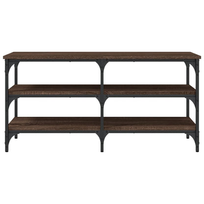 Brown Oak Shoe Bench - Engineered Wood, 100x38.5x49 cm