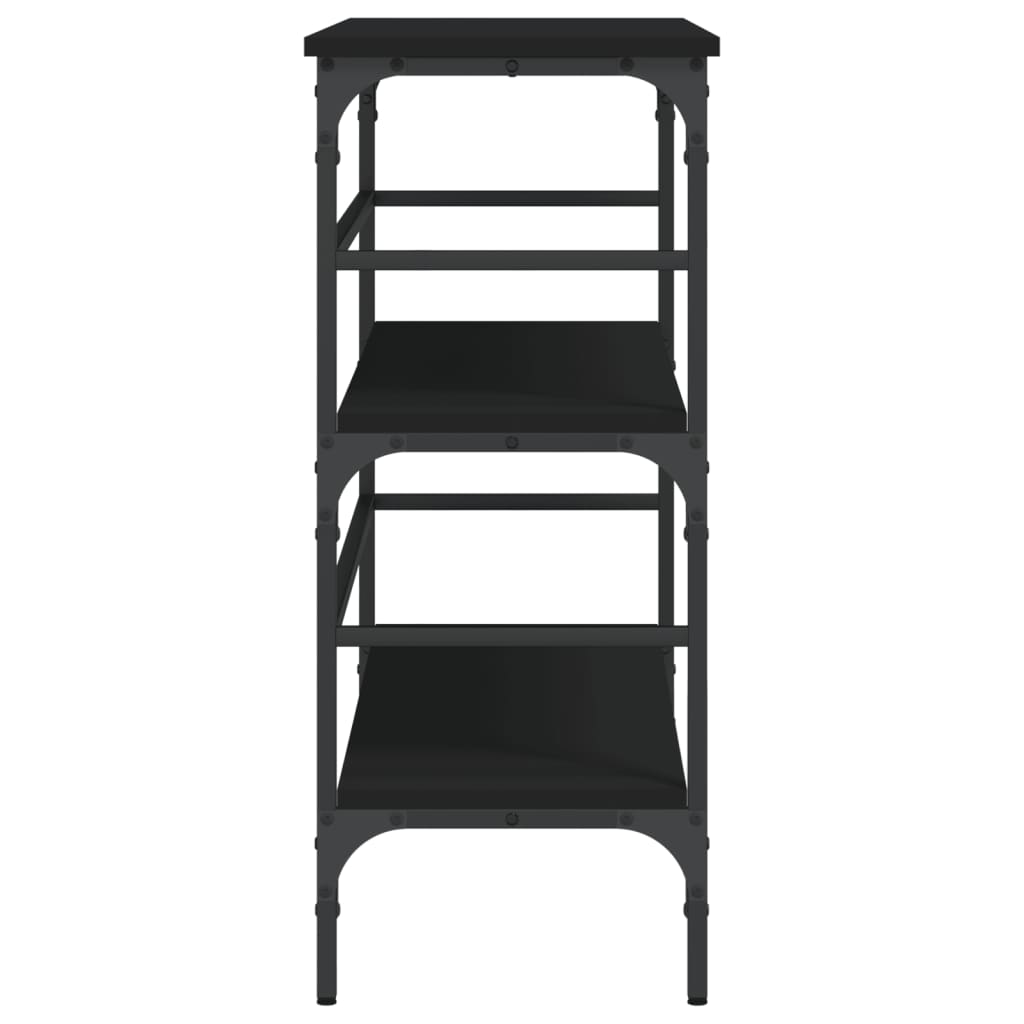 Sleek Black Console Table 100x32x75 cm - Engineered Wood Design