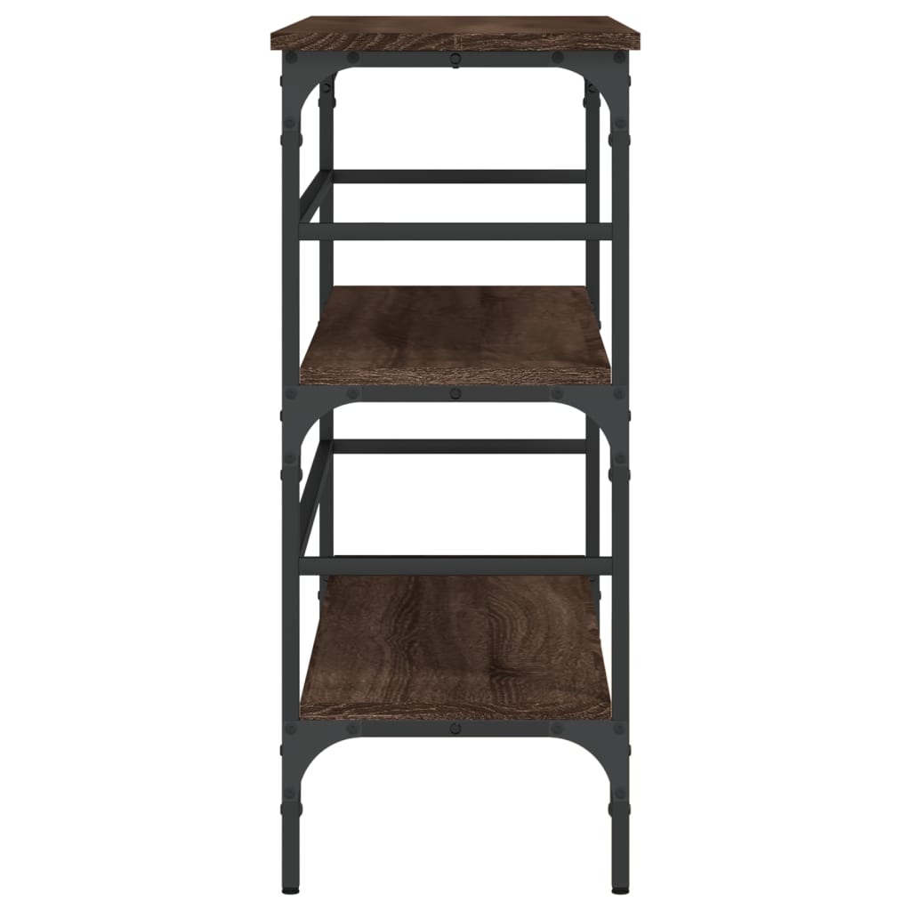 Brown Oak Console Table 100x32x75 cm - Engineered Wood Design