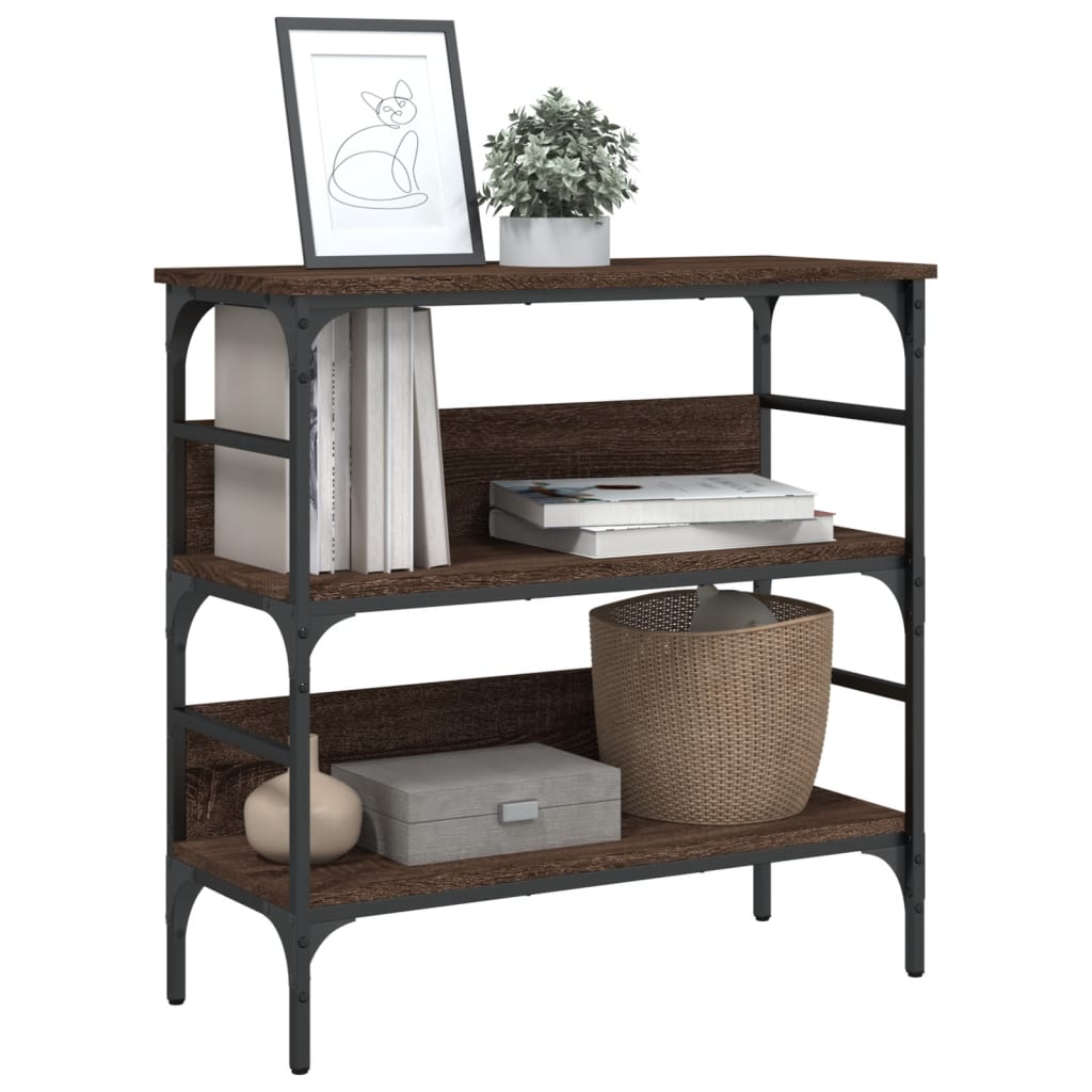 Brown Oak Console Table 75x32x75 cm - Engineered Wood Elegance