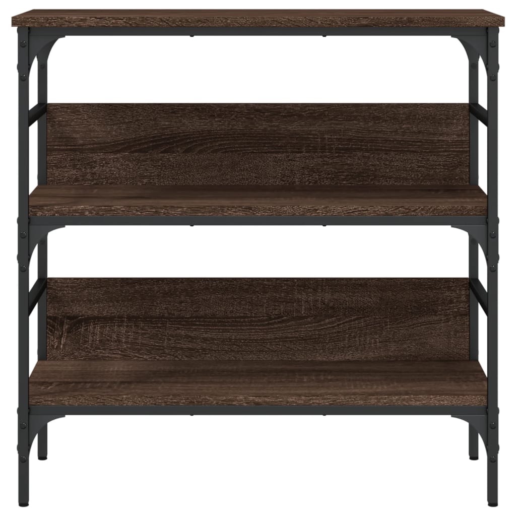 Brown Oak Console Table 75x32x75 cm - Engineered Wood Elegance