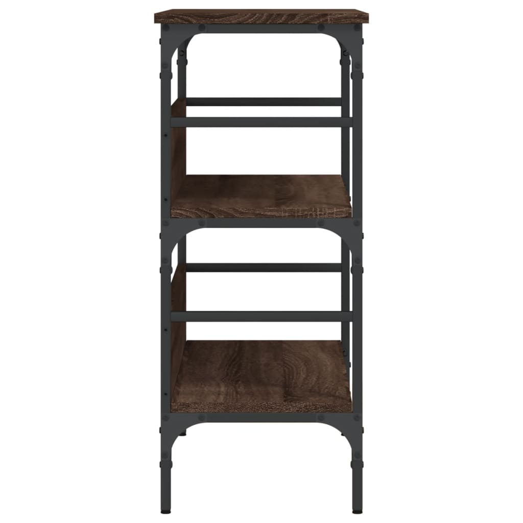 Brown Oak Console Table 75x32x75 cm - Engineered Wood Elegance