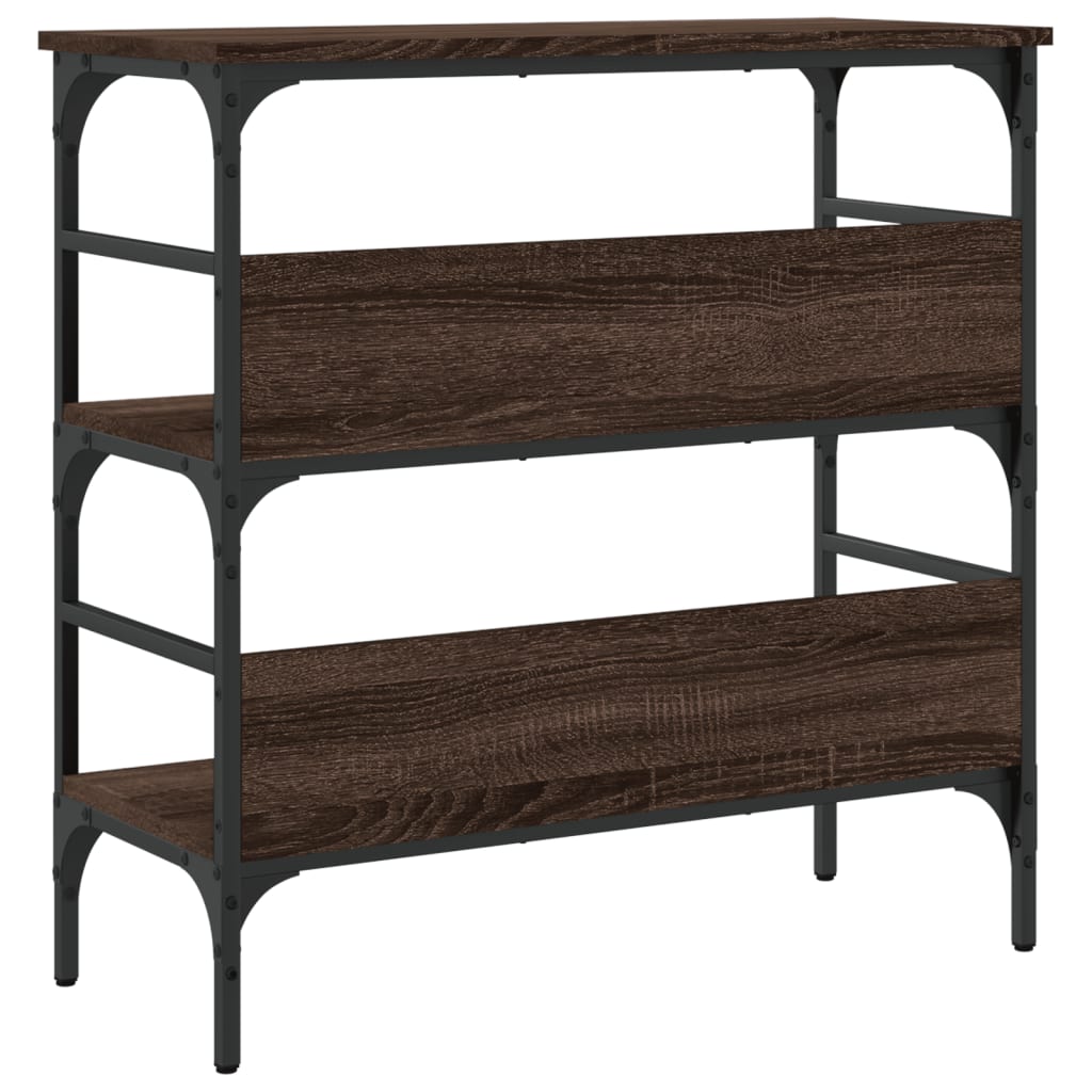Brown Oak Console Table 75x32x75 cm - Engineered Wood Elegance