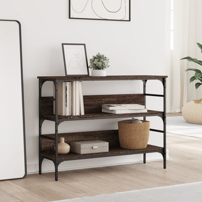 Brown Oak Console Table 100x32x75 cm Engineered Wood