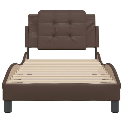 Bed Frame without Mattress "Zadar" Brown 90x200 cm Faux Leather
