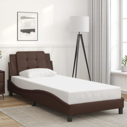 Bed Frame without Mattress "Zadar" Brown 90x200 cm Faux Leather