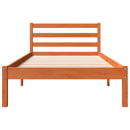 Wax Brown Solid Pine Bed Frame 90x190 cm Single - No Mattress Included