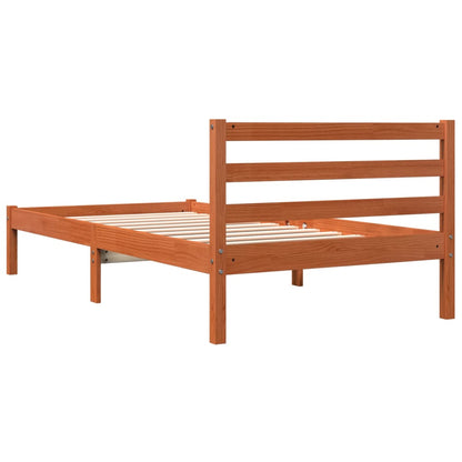 Wax Brown Solid Pine Bed Frame 90x190 cm Single - No Mattress Included