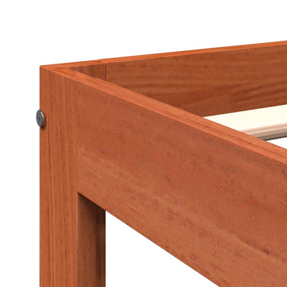 Solid Pine Wood Bed Frame, Wax Brown, Small Single 75x190 cm