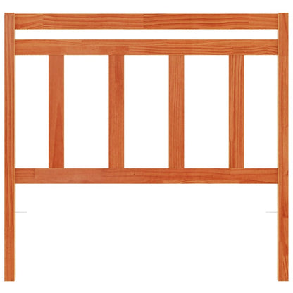 Solid Pine Wood Headboard, Wax Brown Finish, 100 cm
