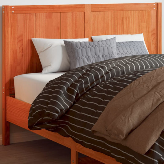 Solid Pine Wood Headboard, 135 cm, Wax Brown Finish