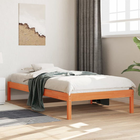 Solid Pine Wood Day Bed, Wax Brown, 80x200 cm - No Mattress Included