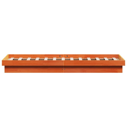Wax Brown Solid Wood LED Bed Frame 120x200cm - No Mattress