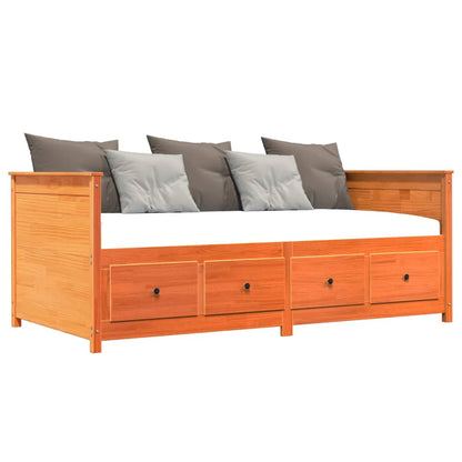 Day Bed without Mattress Wax Brown 100x200 cm Solid Wood Pine