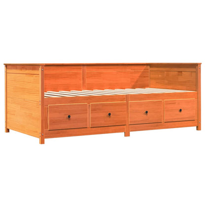 Day Bed without Mattress Wax Brown 100x200 cm Solid Wood Pine