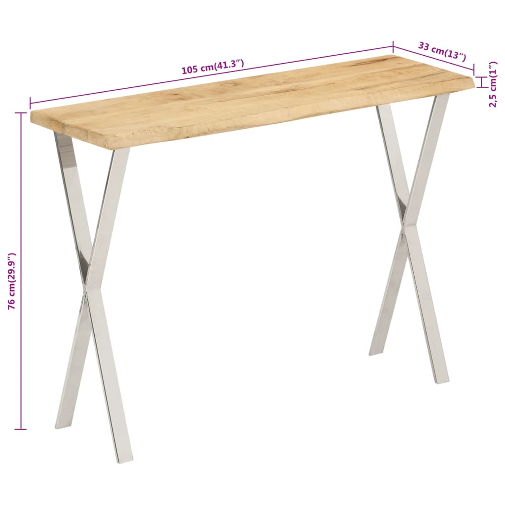 Live Edge Console Table 105x33x76 cm | Solid Mango Wood