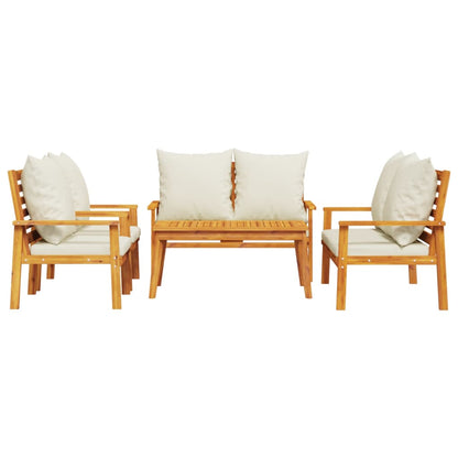 5 Piece Garden Lounge Set with Cushions Solid Wood Acacia