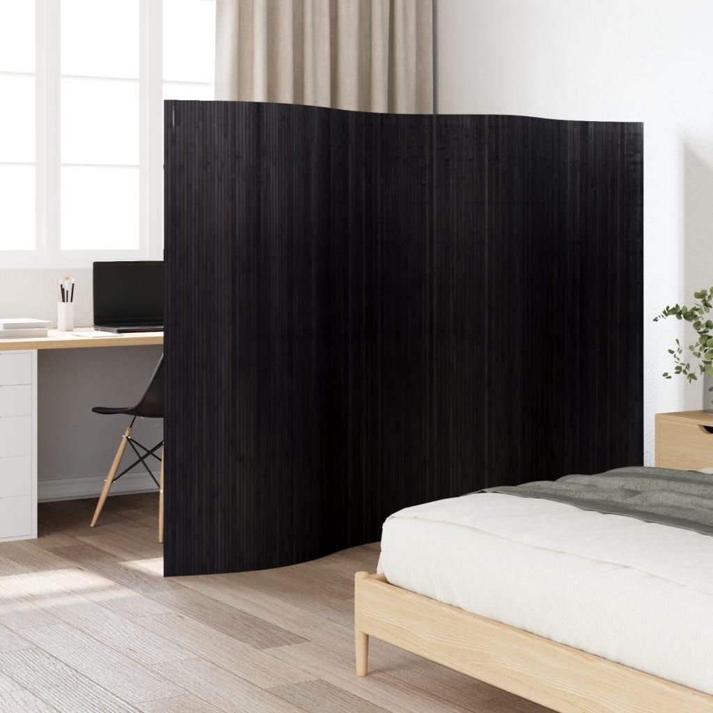 Stylish Black Bamboo Room Divider 165x250 cm | Elegant Privacy Screen