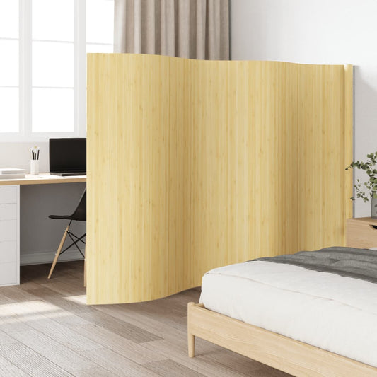 Bamboo Room Divider, Light Natural, 165x400 cm - Stylish Privacy Screen
