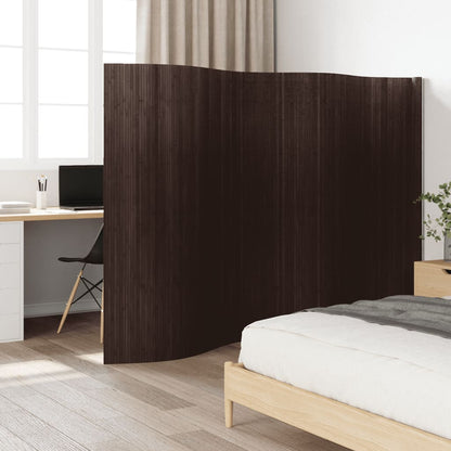 Room Divider - Bamboo Dark Brown 165x400 cm | Stylish Privacy Screen