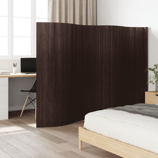 Room Divider - Bamboo Dark Brown 165x400 cm | Stylish Privacy Screen