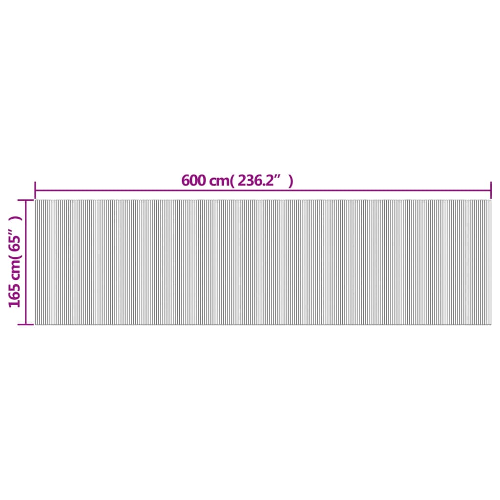 Bamboo Room Divider 165x600 cm - Elegant Dark Brown Partition