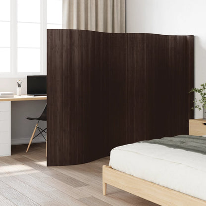 Bamboo Room Divider 165x600 cm - Elegant Dark Brown Partition