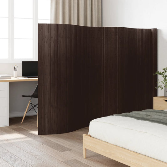 Bamboo Room Divider 165x600 cm - Elegant Dark Brown Partition