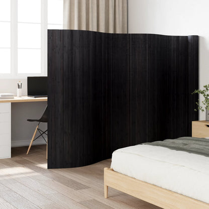 Stylish Black Bamboo Room Divider 165x800 cm