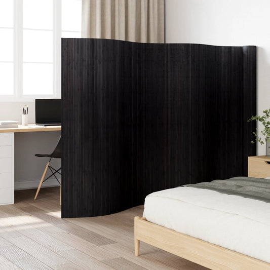 Stylish Black Bamboo Room Divider 165x800 cm